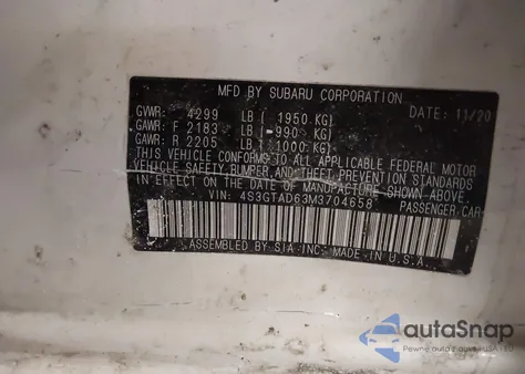 2021 Subaru Impreza Premium 5-Door z USA, uszkodzony, nr VIN 4S3GTAD63M3704658